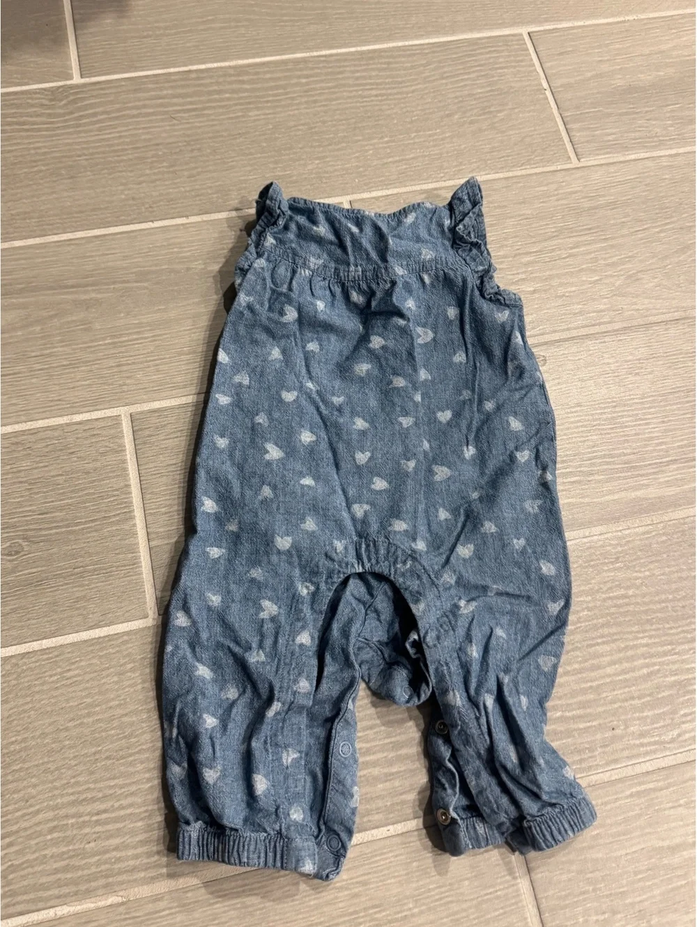 Lullaby Baby Girl Denim Heart Print Romper 3-6 Months